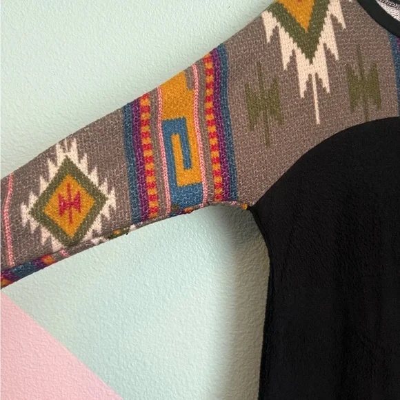 Vintage Southwestern Aztec Sweater Dress XL Boho Western Oversized Knit Tunic - Picture 2 of 7